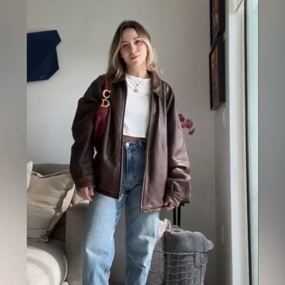 Vintage Men’s Genuine Leather Suede Coat Large - Picture 15 of 15